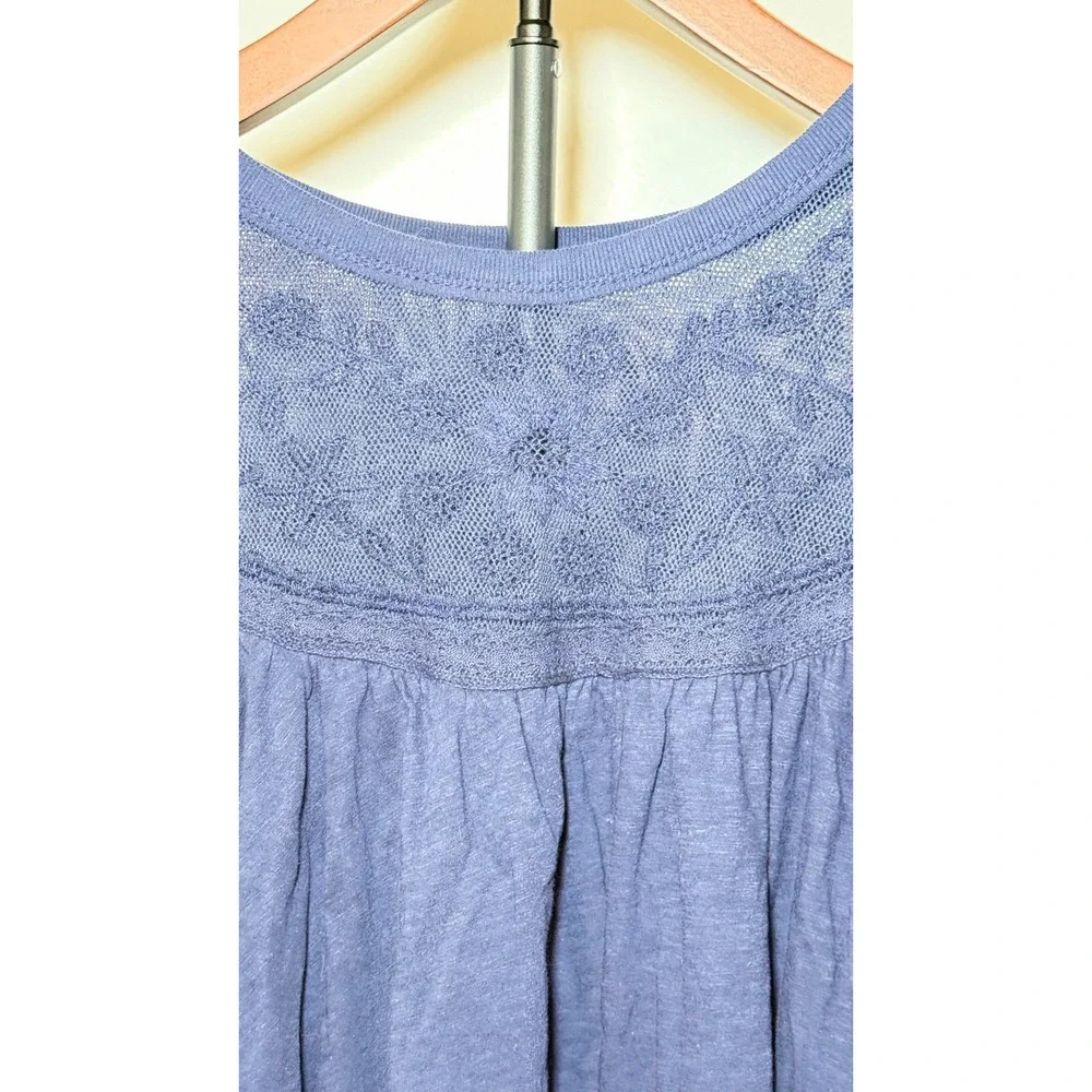 Free People Blue Rose Party Tiered Ruffle Babydoll SwingTop S/P